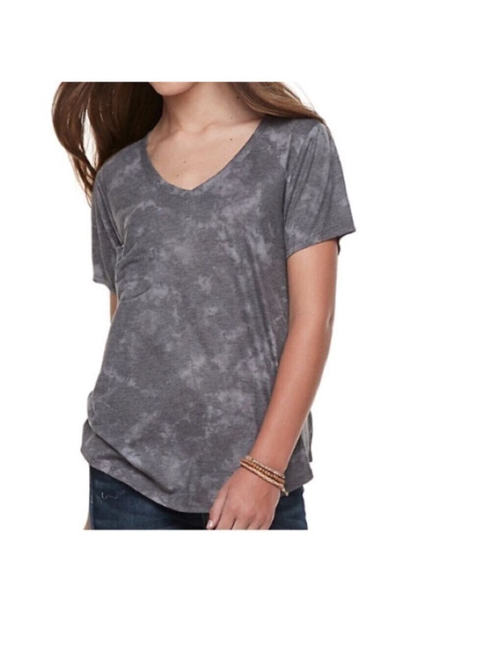 Grayson Threads v neck rounded hem short sleeve tee Woman's size Large - Picture 11 of 15